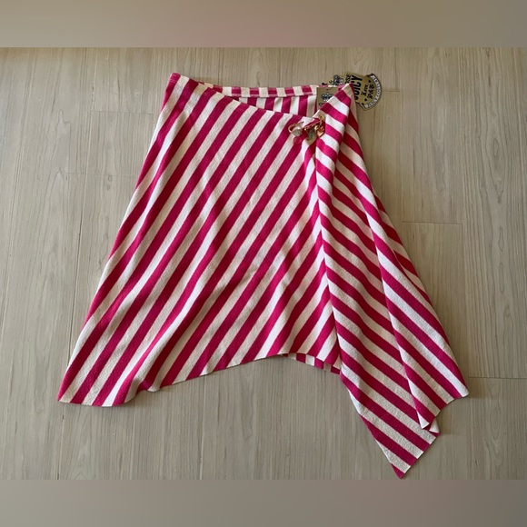 Juicy Couture RARE NWT Vintage Fuchsia Pink & White Terry Cloth Skirt Skirt💕 - Picture 2 of 10